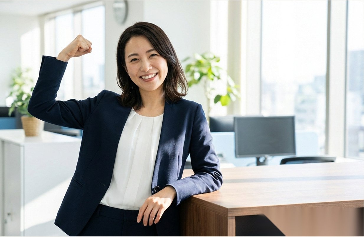 Energised employee in the office